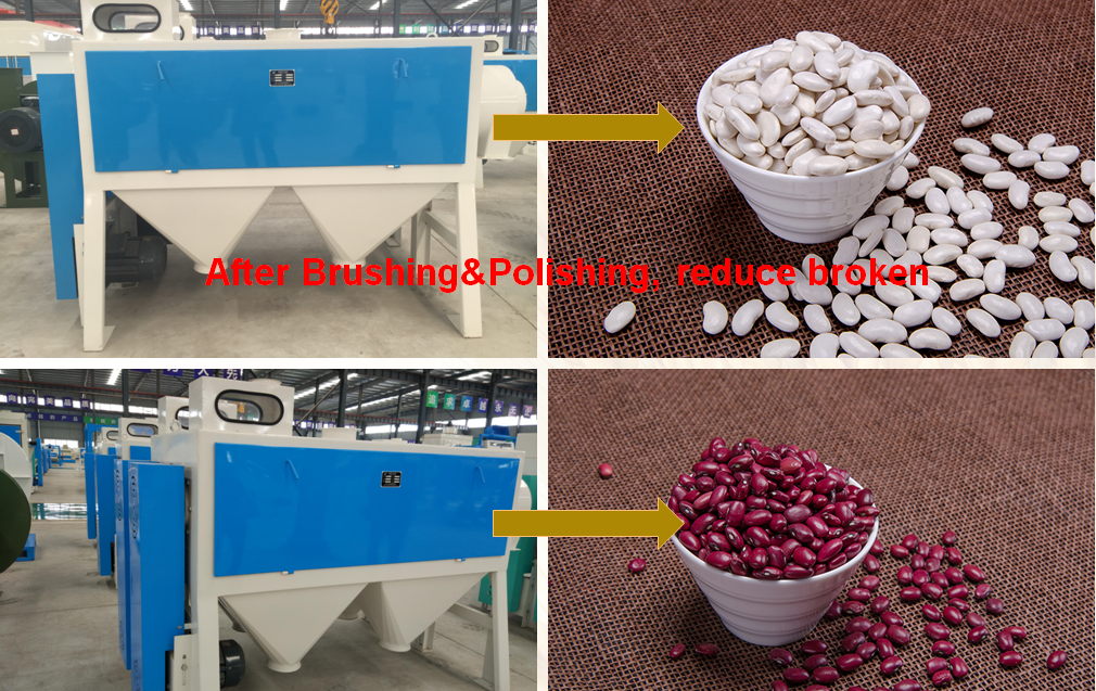 bean cleaning line for brushing machine
